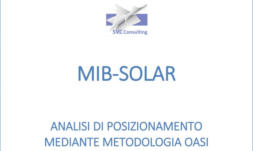 Analisi del potenziale innovativo e di trasferimento tecnologico del Centro MIB-SOLAR